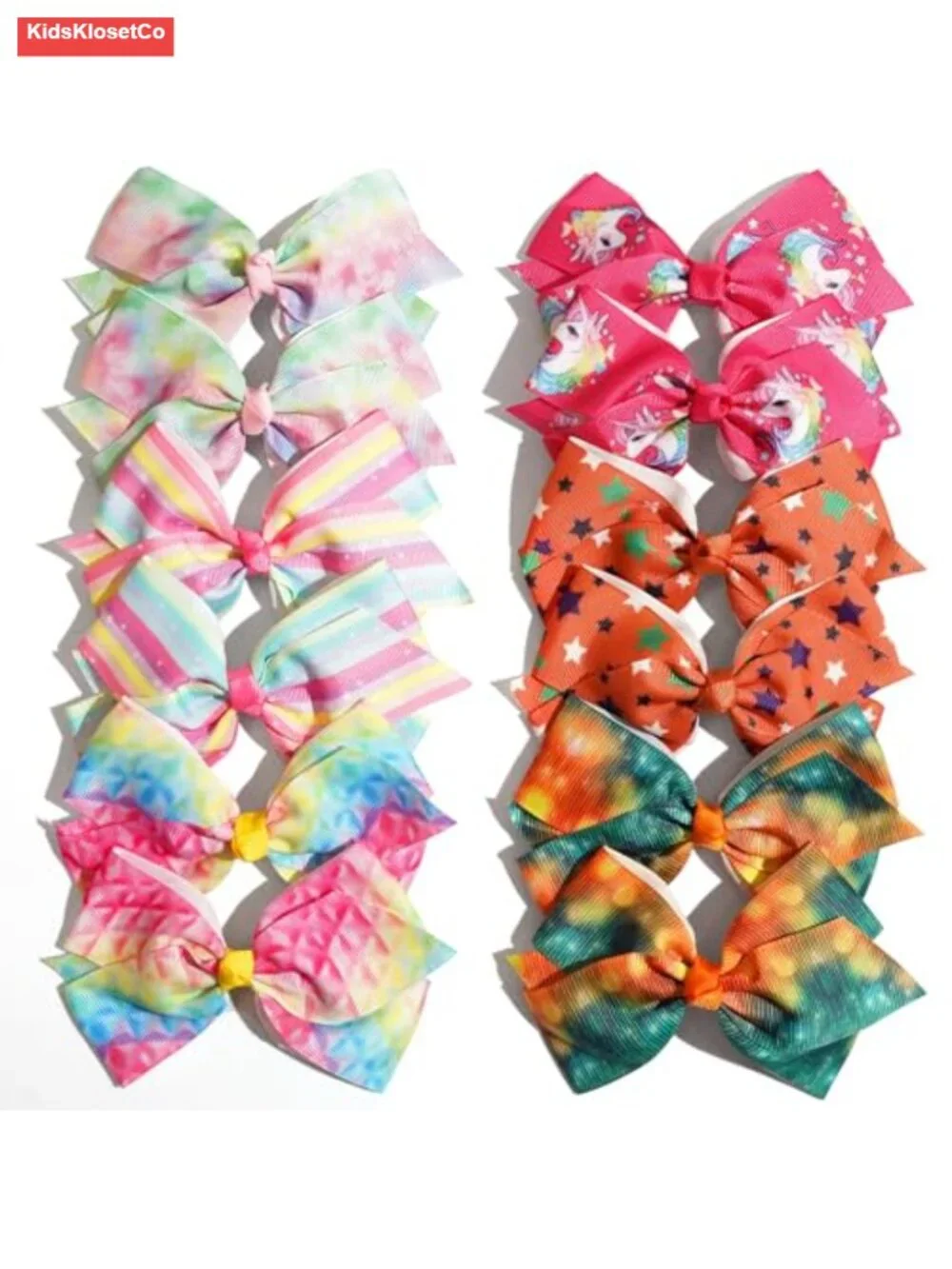 24Pcs 4.5in Grosgrain Ribbon Hair Bows with Alligator Clips for Girls